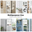 Bathroom Space Saver Carved Top Toilet Rack with Adjustable Shelf