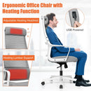 Adjustable Mesh Office Chair with Heating Support Headrest