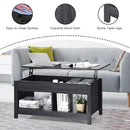 Lift Top Coffee Table with Hidden Storage Compartment and Lower Shelf for Study Room