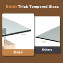Rectangle Glass Coffee Table with Metal Legs for Living Room