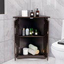 Bathroom Corner Storage Freestanding Floor Cabinet with Shutter Door