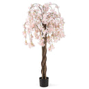 5.5 FT Tall Artificial Cherry Blossom Tree with Pink/White Flowers 1 Pack