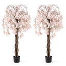 5.5 FT Tall Artificial Cherry Blossom Tree with Pink/White Flowers 2 Pack