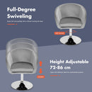 360 Degree Swivel Makeup Stool Accent Chair with Round Back and Metal Base