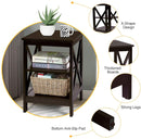 3-Tier X-Design Nightstands with Storage Shelves for Living Room Bedroom
