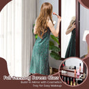 Lockable Wall Door Mounted Mirror Jewelry Cabinet w/LED Lights