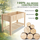 47 Inch Wooden Raised Garden Bed with Bottom Shelf and Bed Liner