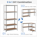 35.5 x 71 Inch Adjustable 5-Layer 2000 lbs Capacity Tool Shelf-Silver