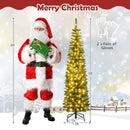 5/6/7/8/9 Feet Pre-lit Pencil Artificial Christmas Tree with 150/180/200//300/400 Warm White LED Lights