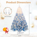 5/6/7/8 FT Artificial Christmas Tree with Warm White LED Lights and 8 Modes