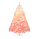 5/6/7/8 FT Artificial Christmas Tree with Warm White LED Lights and 8 Modes for Holiday