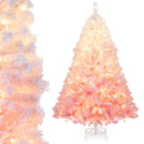 5/6/7/8 FT Artificial Christmas Tree with Warm White LED Lights and 8 Modes for Holiday