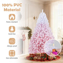 5/6/7/8 FT Artificial Christmas Tree with Warm White LED Lights and 8 Modes for Holiday