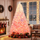 5/6/7/8 FT Artificial Christmas Tree with Warm White LED Lights and 8 Modes for Holiday