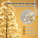 5/6/7 FT Lighted Alpine Tree with Warm White Light LED Lights Pre-lit Artificial Cedar Tree with Weighted Base