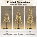 5/6/7 FT Lighted Alpine Tree with Warm White Light LED Lights Pre-lit Artificial Cedar Tree with Weighted Base