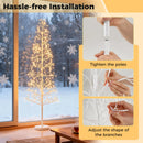 5/6/7 FT Lighted Birch Tree Pre-lit Twig Tree with 240/320/456 Warm White Light LED Lights
