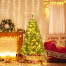 5/6/7 Feet Artificial Christmas Tree Hinged Xmas Tree with 7 Lighting Modes