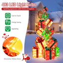 15 PCS Lighted Christmas Boxes with Bowknot and 483 LED Light Bulbs for Indoor Outdoor