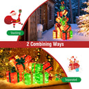 15 PCS Lighted Christmas Boxes with Bowknot and 483 LED Light Bulbs for Indoor Outdoor