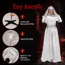 Animated Halloween Ghost Bride Decoration 5.7 ft Turning Head
