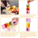 Portable Juicer Blender USB Rechargeable Juicer Cup Fruit Baby Food Mixing Machine w/ 6 Blades Powerful Motor