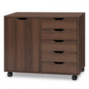 5-Drawer Mobile Storage Cabinet with Adjustable Shelf