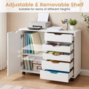5-Drawer Mobile Storage Cabinet with Adjustable Shelf