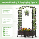 5 FT Self-Watering Planter Boxes with Lattice Trellis and Roof
