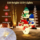 5 FT Stacked Snowman Lighted Christmas Decoration with 110 LED Lights