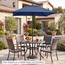 5 Foot Square Patio Market Umbrella with 4 Ribs