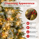 5 Feet Pre-Lit Artificial Christmas Tree with 8 Modes LED Lights with Berries