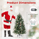 5 Feet Pre-Lit Artificial Christmas Tree with 8 Modes LED Lights with Berries