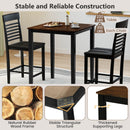 5-Piece Counter-Height Dining Table Set with Rubber Wood Frame and Footrest