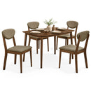 5-Piece Dining Set with Rectangular Table & 4 Fabric Chairs
