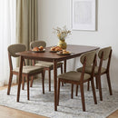 5-Piece Dining Set with Rectangular Table & 4 Fabric Chairs