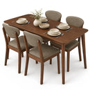 5-Piece Dining Set with Rectangular Table & 4 Fabric Chairs