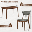 5-Piece Dining Set with Rectangular Table & 4 Fabric Chairs