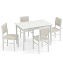 5-Piece Dining Set for 4 with Rubber Wood Legs for Small Dining Room