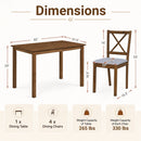 5-Piece Dining Set with Rectangular Table & Fabric Chairs
