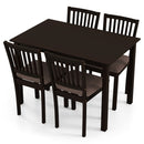 5-Piece Dining Table Set for 4 Rectangular Kitchen Table with 4 Upholstered Chairs