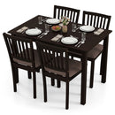5-Piece Dining Table Set for 4 Rectangular Kitchen Table with 4 Upholstered Chairs