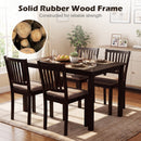 5-Piece Dining Table Set for 4 Rectangular Kitchen Table with 4 Upholstered Chairs