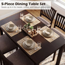 5-Piece Dining Table Set for 4 Rectangular Kitchen Table with 4 Upholstered Chairs