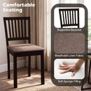 5-Piece Dining Table Set for 4 Rectangular Kitchen Table with 4 Upholstered Chairs