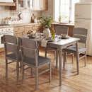 5-Piece Dining Table Set with High Curved Back Chairs