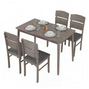 5-Piece Dining Table Set with High Curved Back Chairs