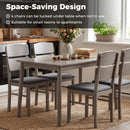 5-Piece Dining Table Set with High Curved Back Chairs