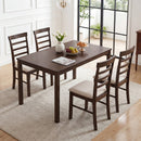 5-Piece Dining Table Set for 4 with Upholstered Chairs
