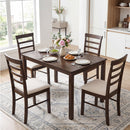 5-Piece Dining Table Set for 4 with Upholstered Chairs